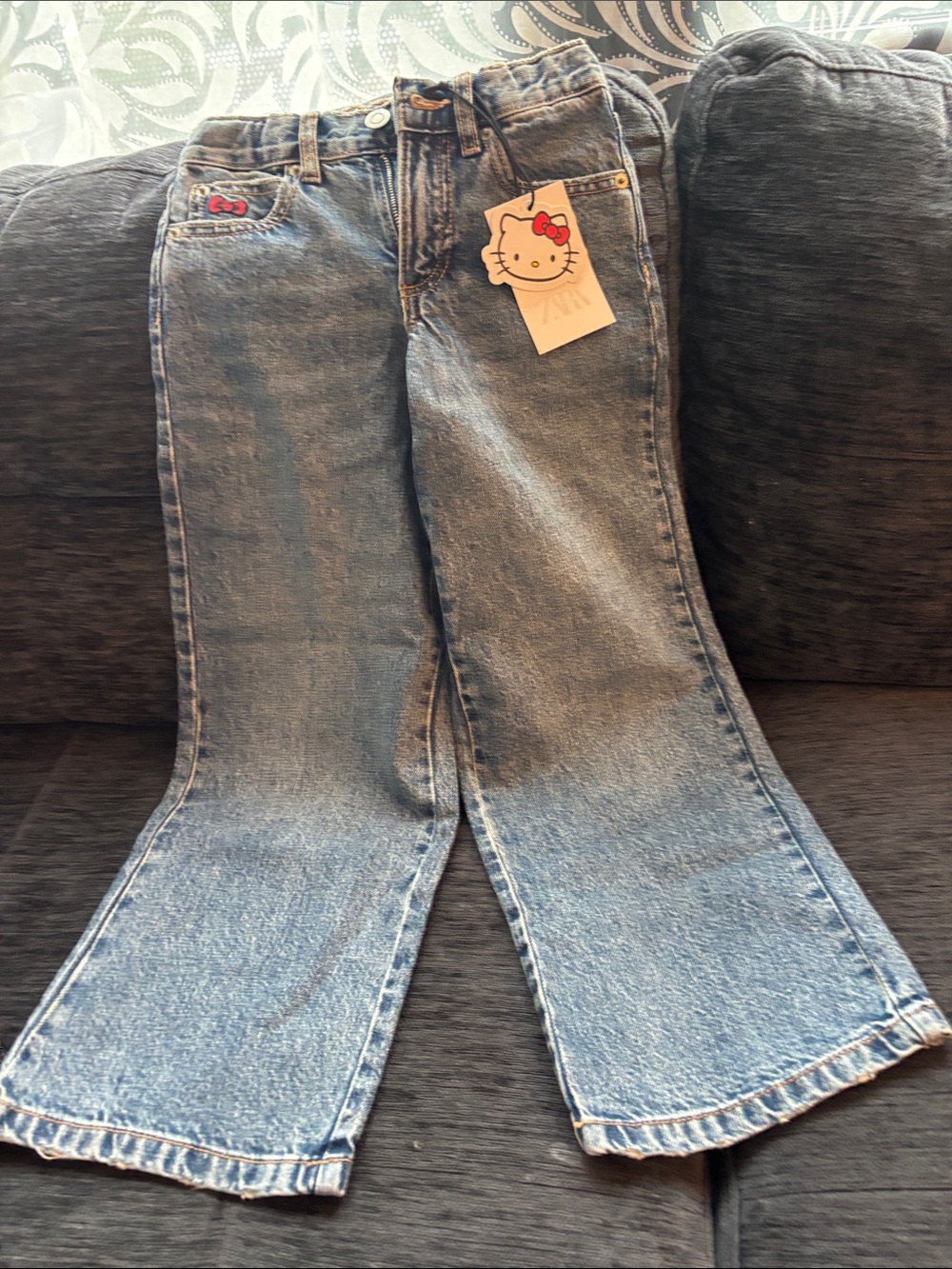 Zara Blue Denim Jeans with Copper Stitching